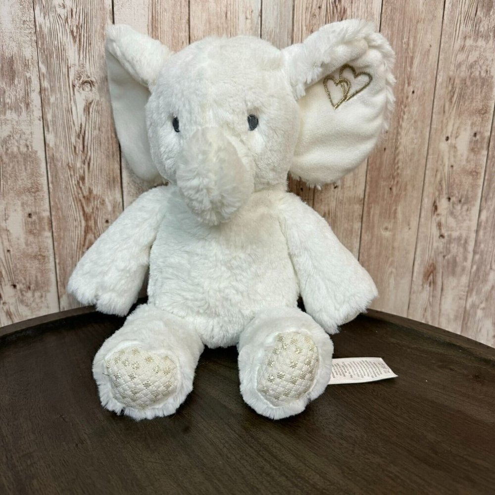 Lambs & Ivy Plush Elephant Jamboree Marshmallow White Gold Stuffed Animal Toy